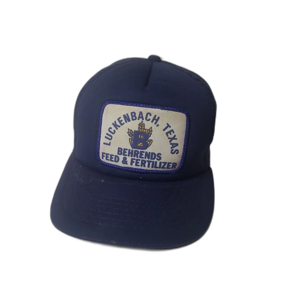Vtg Behrends Feed Fertilizer  Trucker hat big Patch Texas K Products